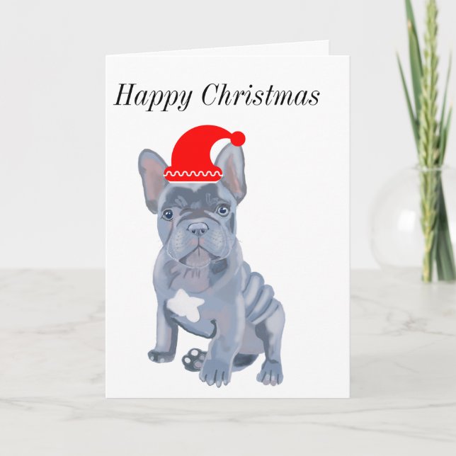 Carte Mignonne French Bulldog Puppy Christmas (Devant)