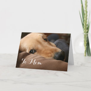 Carte Mignonne Golden Retriever Fête des mères