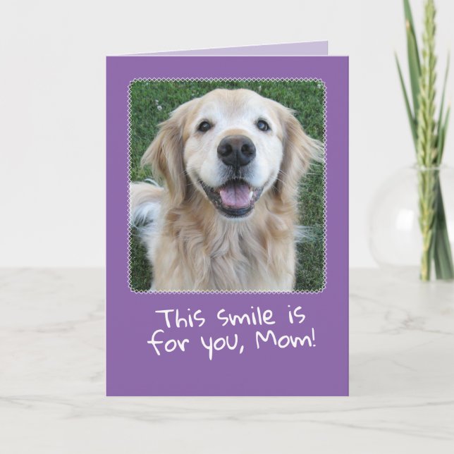 Carte Mignonne Golden Retriever Mère's Day Card (Devant)