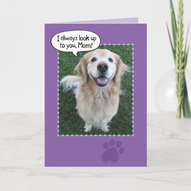 Carte Mignonne Golden Retriever Mère's Day Card (Devant)