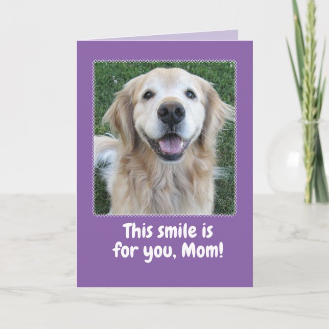 Carte Mignonne Golden Retriever Mère's Day Card (Devant)