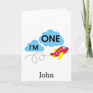 Carte Mignonne Je Suis Un Avion Garçon 1er Anniversaire