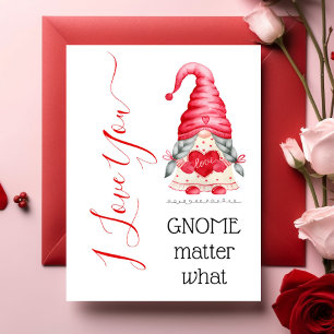 Carte Mignonne Je T'Aime Fille Gnome Matière Ce Valentin