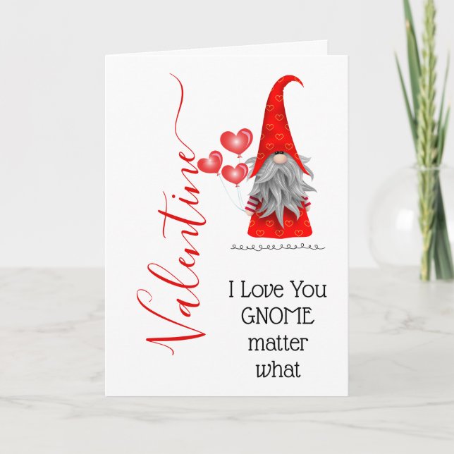 Carte Mignonne Je T'Aime Gnome Importance Quelle Journée (Devant)