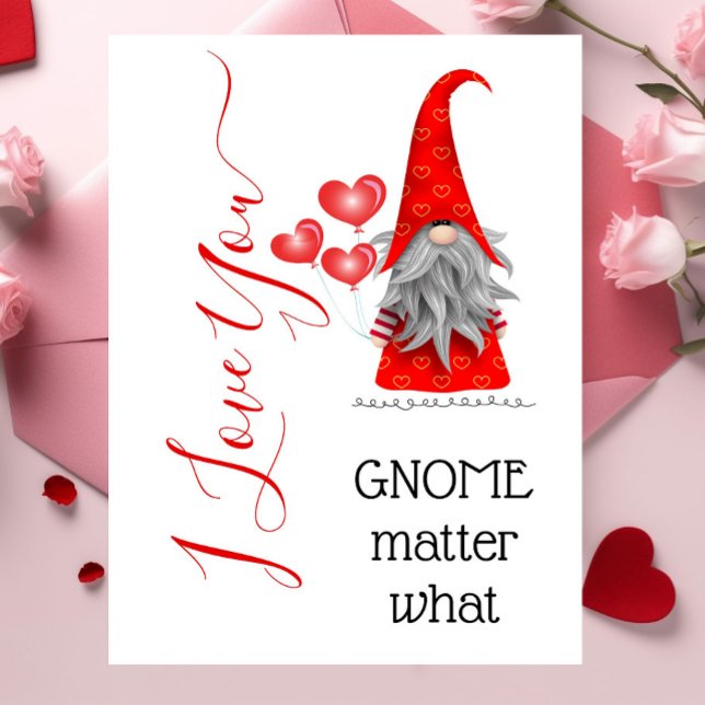 Carte Mignonne Je T'Aime Gnome Matière Ce Valentin (Créateur téléchargé)