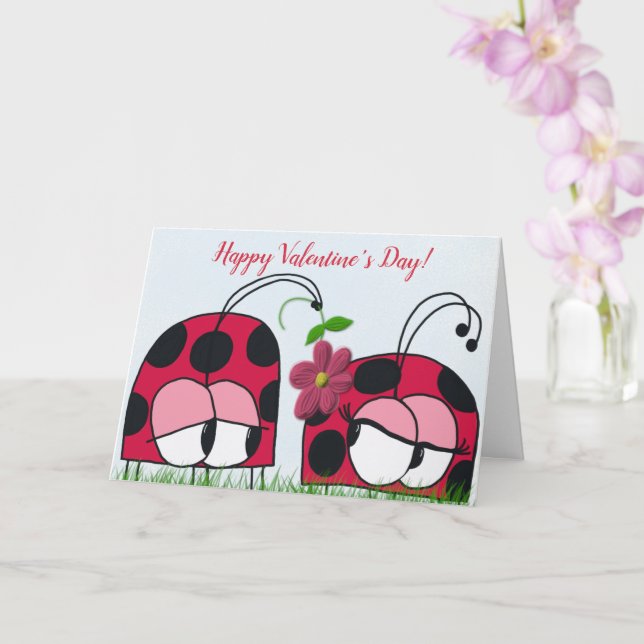 Carte Mignonne Ladybug Qui Lui Met Son Nouvel Amour (Orchidée)