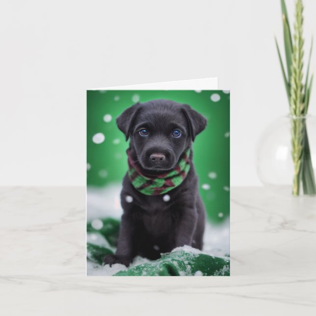 Carte Mignonne marionnette du Labrador dans une écaille  (Devant)