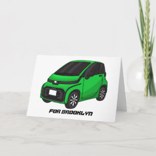Carte Mignonne micro-voiture verte