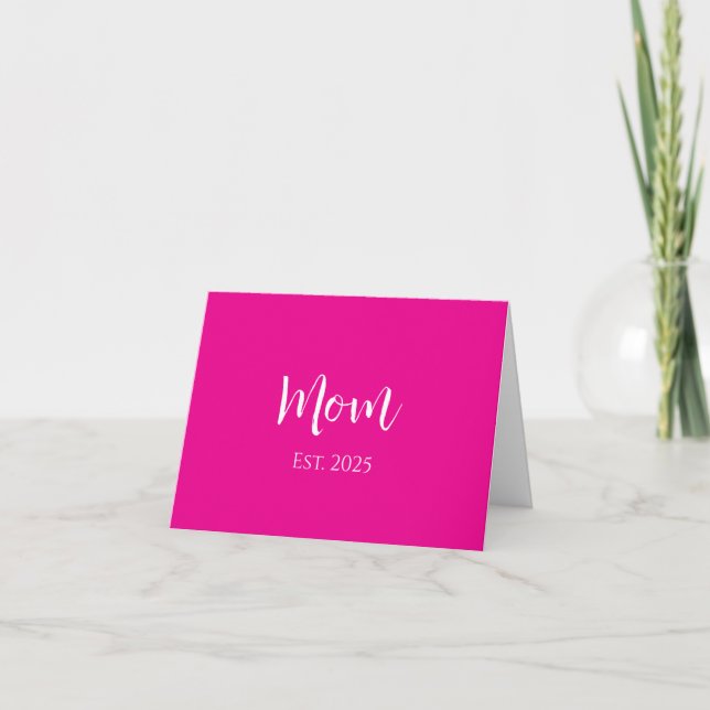 Carte Mignonne Nouvelle Maman Fête des Mères Rose Chaud (Devant)