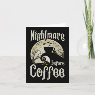 Carte Mignonne nuit effrayante avant café Halloween Fun 