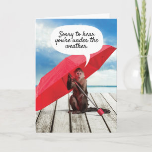 Carte Mignonne Singe Sous Le Météo Se Bien