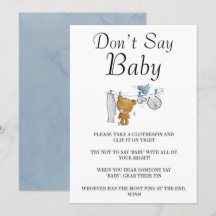 Mignonne Teddy Bear Clothes Line Ne pas dire Baby