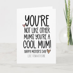Carte Mignonne Tu es une maman Cool Fête des mères amusa