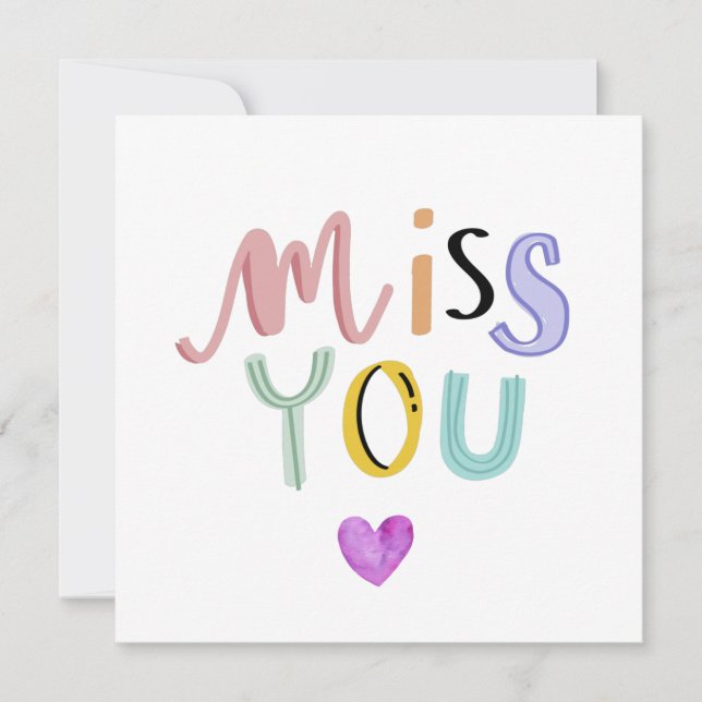 Carte Mignonne Tu Me Manques, Cartes De Vœux, Amou (Devant)