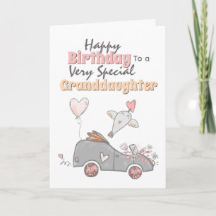 Carte Mignonne voiture whimsal oiseau montgolfière petit