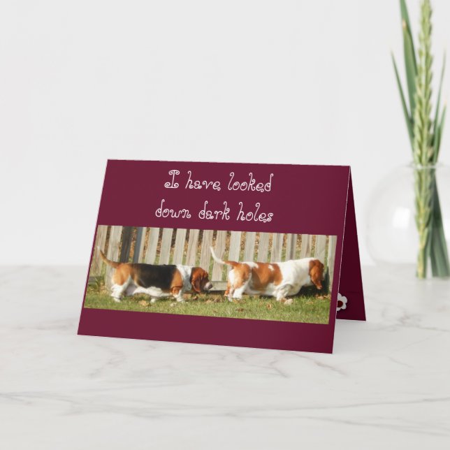 Carte mignonne w/Searching Basset Hound de (Devant)