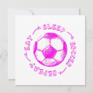 Carte Mignonnes Filles Mangent Sleep Soccer Répéter - Jo
