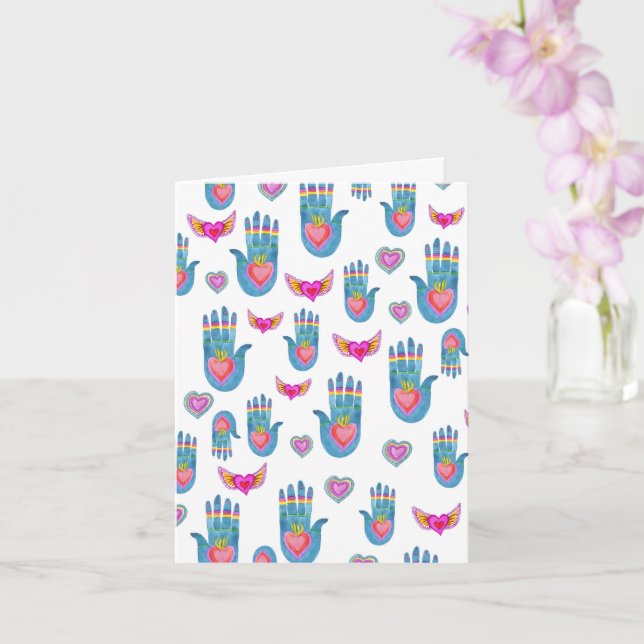 Carte Milagros Coeurs flamboyants Aquarelle Mignons Vale (Orchidée)