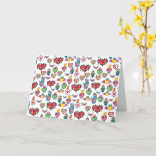 Carte Milagros Coeurs flamboyants Aquarelle Valentine