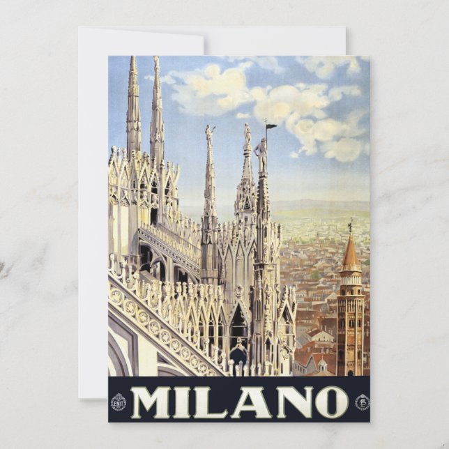 Carte Milano Italie Cathédrale Gothique Duomo Voyage Vin (Devant)