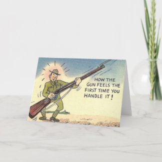 Carte militaire humoristique vintage d'armée