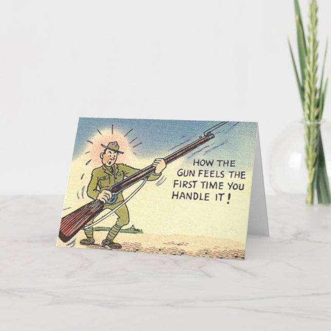 Carte militaire humoristique vintage d'armée (Devant)