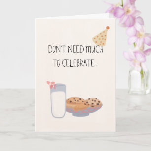 Carte Milk Cookies Fête Casquette Aquarelle mignonne Ann
