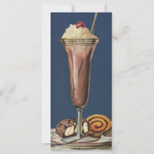 Carte Milkshake à la glace vintage, crème fouettée et ce