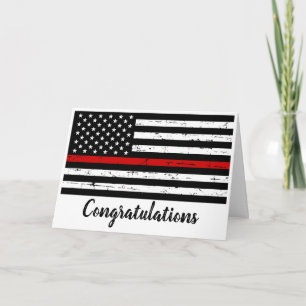 Carte Mince Red Line Firefighter Incendie Academy Gradua