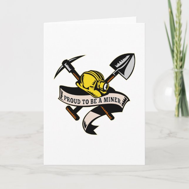Carte mineur de charbon casquette pelle spade pickax scr (Devant)