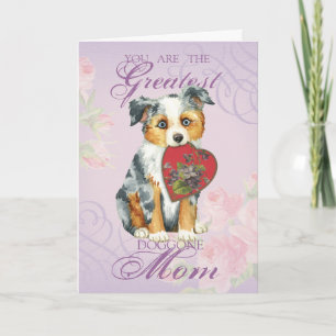 Carte Mini American Shepherd Heart Maman