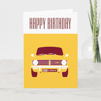 Carte Mini-club classique rétro moutarde jaune