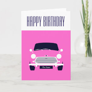 Carte Mini Cooper rose classique