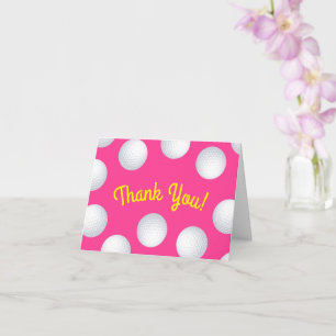 Carte Mini Golf Balls Anniversaire Fête Enfants Rose