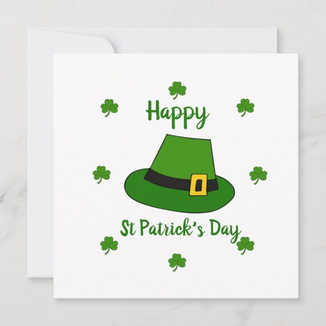 Carte Mini Mignonne Bonne St Patrick Joyeuse Journée (Devant)