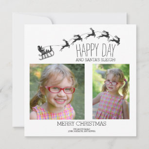 Carte Mini Père Noël Sleigh 2 Photo Joyeux Noël