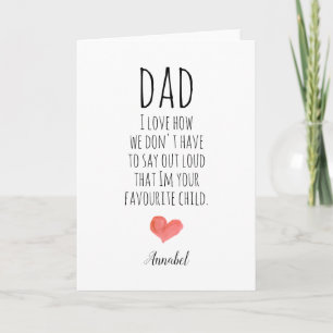 Carte Mini-tendance Dads typographie préférée des enfant