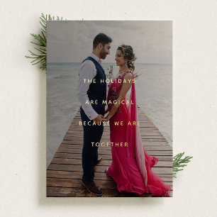 Carte miniature Gratitude Photo Holiday Gold