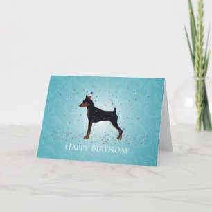 Carte Miniature Pinscher Joyeux Conception d'Anniversair