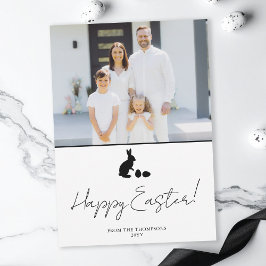 Carte Minimal Bunny In Black And Family Photo Easter