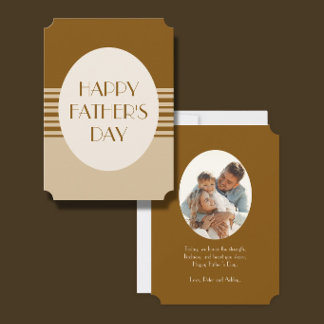 Carte Minimal Coffee Striped DIY Photo Father's Day