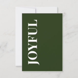 Carte Minimal JOYEUX Vert forêt Message de vacances