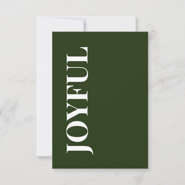 Carte Minimal JOYFUL | Forest Green Holiday Greeting (Devant)