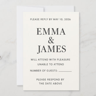 Carte Minimal Modern Ivory RSVP Card