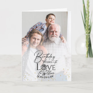 Carte Minimal Photo Birthday Keepsake Son-in-law