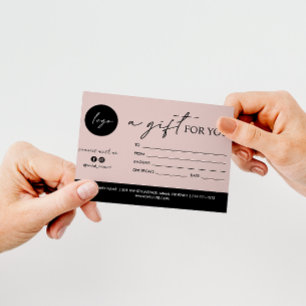 CARTE MINIMAL SCRIPT UN CADEAU POUR VOUS LOGO COMPTE SOC