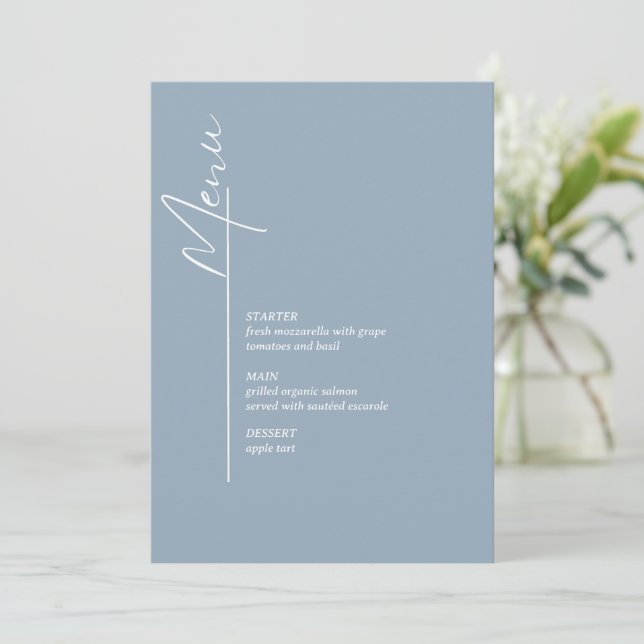 Carte Minimale Blanc Et Bleu (Debout devant)