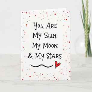 Carte minimale Soleil Lune Étoiles Points