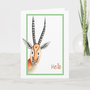 Carte Minimalist African Antilope Personalized Hello