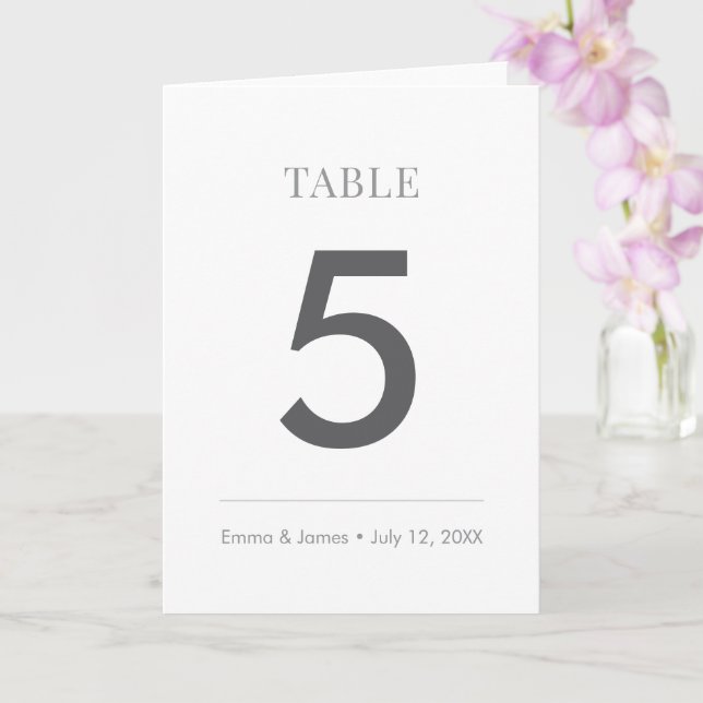 Carte Minimalist Ampersand Wedding | Table Number Folded (Orchidée)